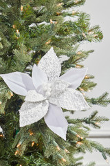 5 Frosted White Christmas Ball Ornaments - Set of 6 - Decorator's Warehouse