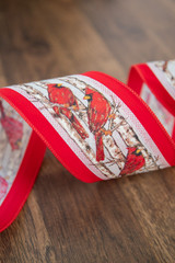 4 x 10 Yard Red Velvet With Vine Wired Ribbon