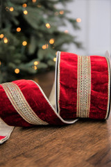 Cream ribbon, cream velvet ribbon, cream velvet wired christmas ribbon,  velvet christmas ribbons, wreath supplies, 10 yards
