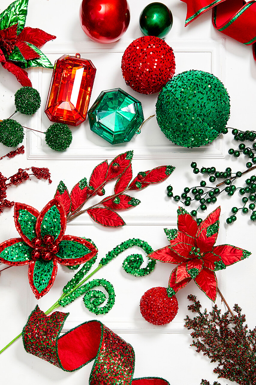 red and green ornaments