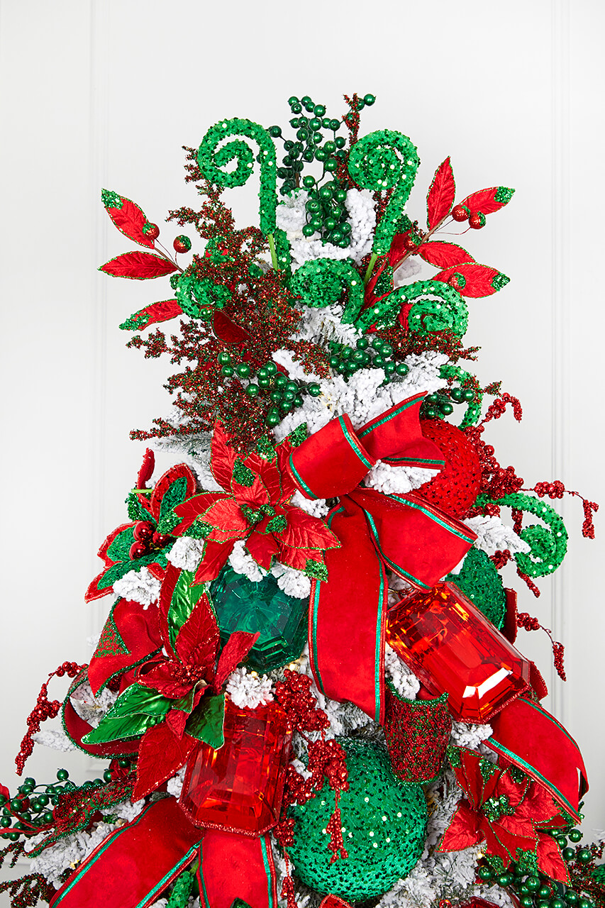 Christmas tree topper red and green