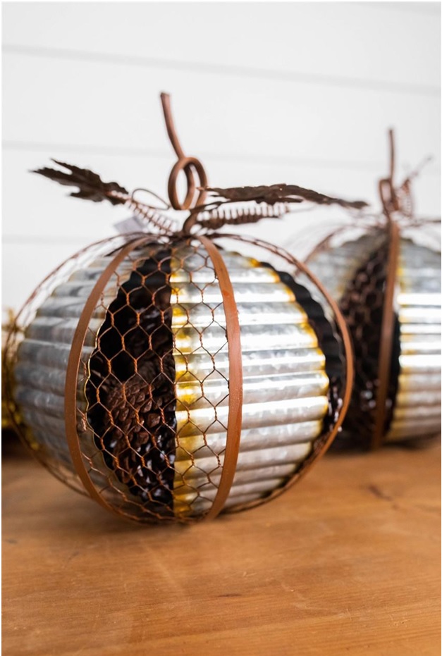 autumn decor metallic pumpkin