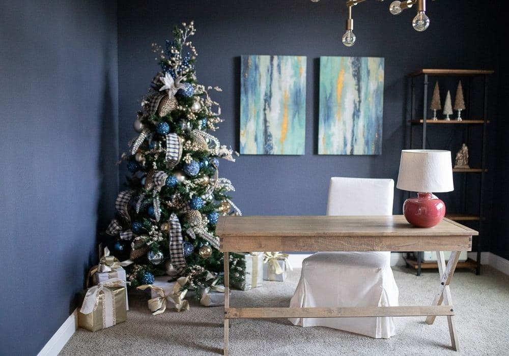 Navy and Plaid Christmas Tree