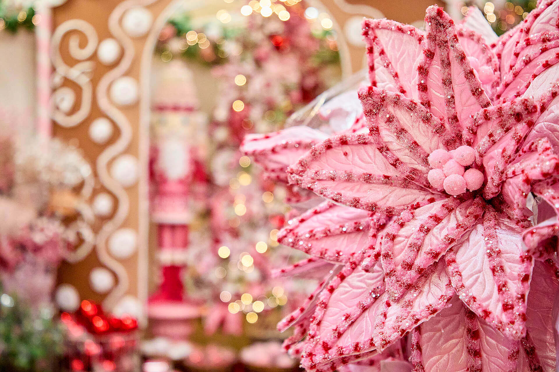 Pink and peppermint Christmas flower