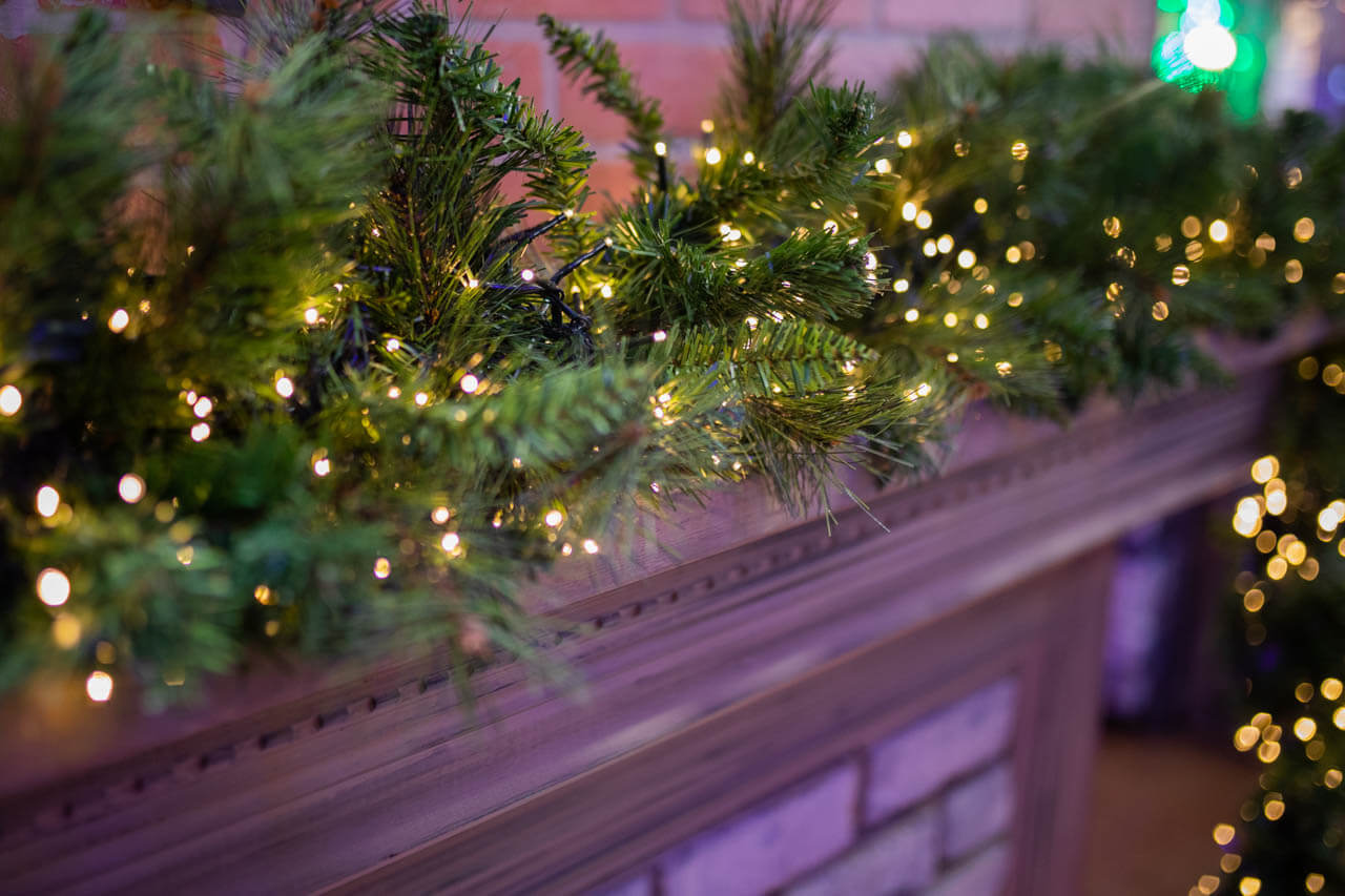 garland with cluster lights