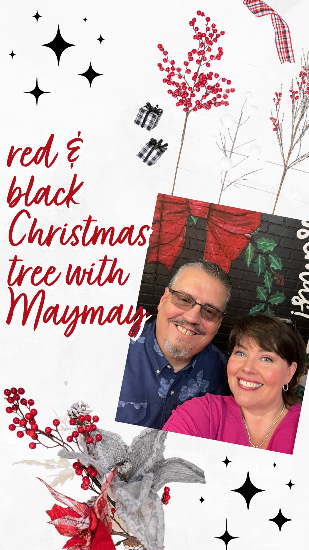 Enjoy a Red and White Christmas Decorating experience with Maymay