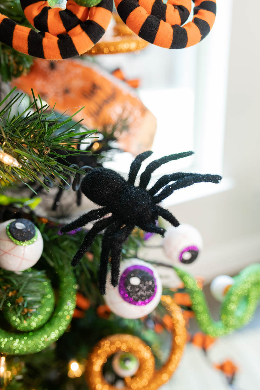 Black spider in Halloween Christmas Tree